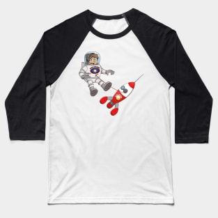 Space explorer illustration “The astronaut and his spaceship” Baseball T-Shirt